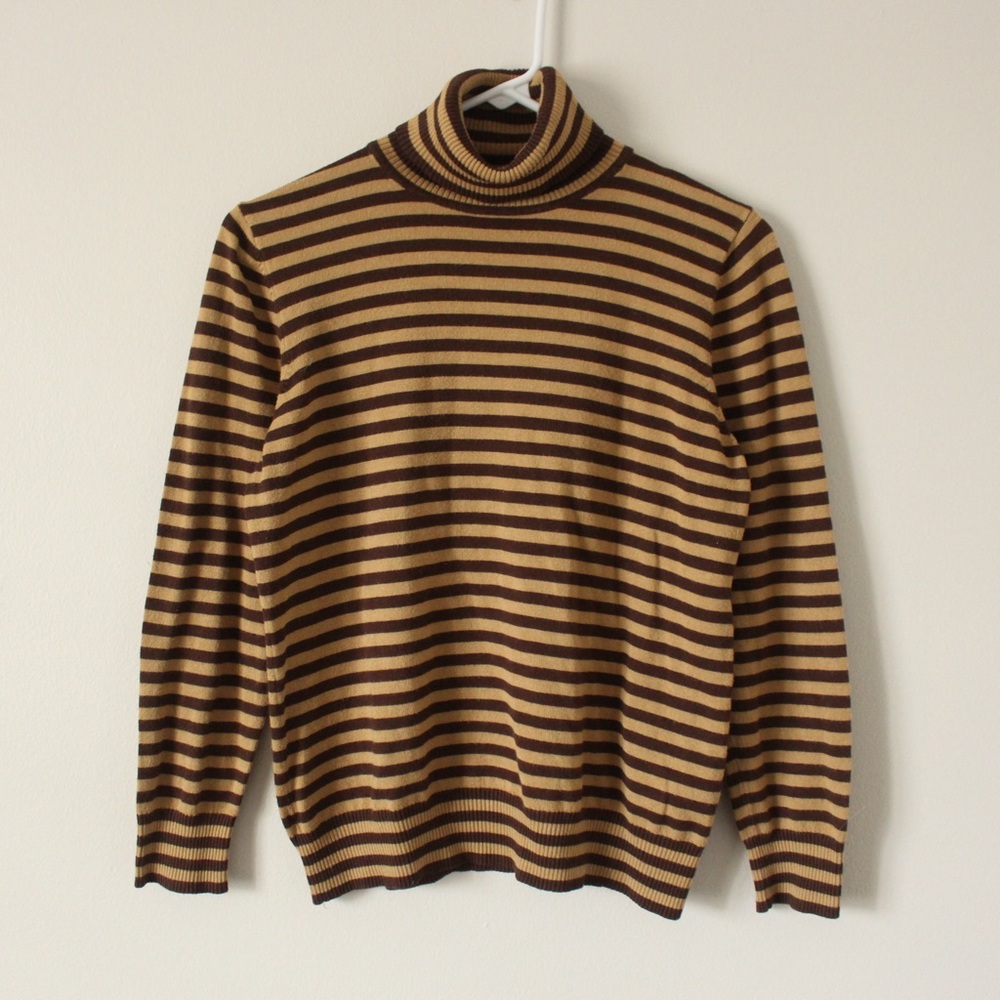 Striped Brown Turtleneck